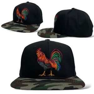 Rooster Gallo Snapback Cap, Camo, Embroidered, Streetwear Hat
